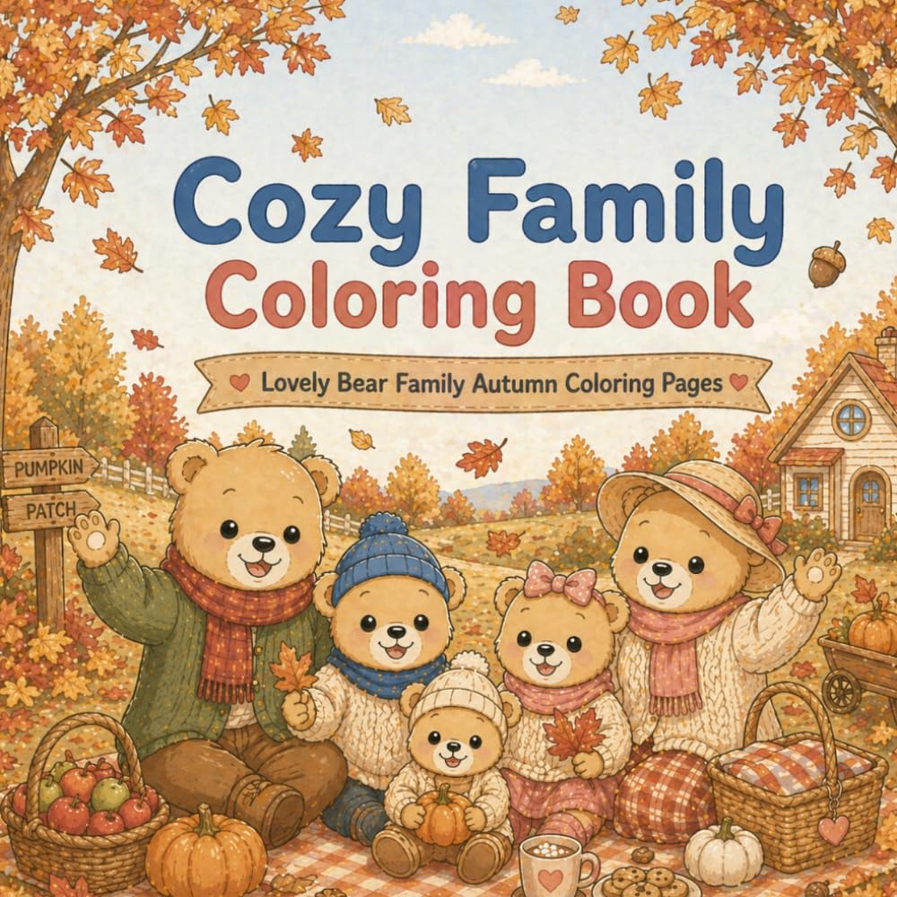 Cozy Family Coloring Book: ovely Bear Family Autumn Coloring Pages (Cozy Coloring Books)