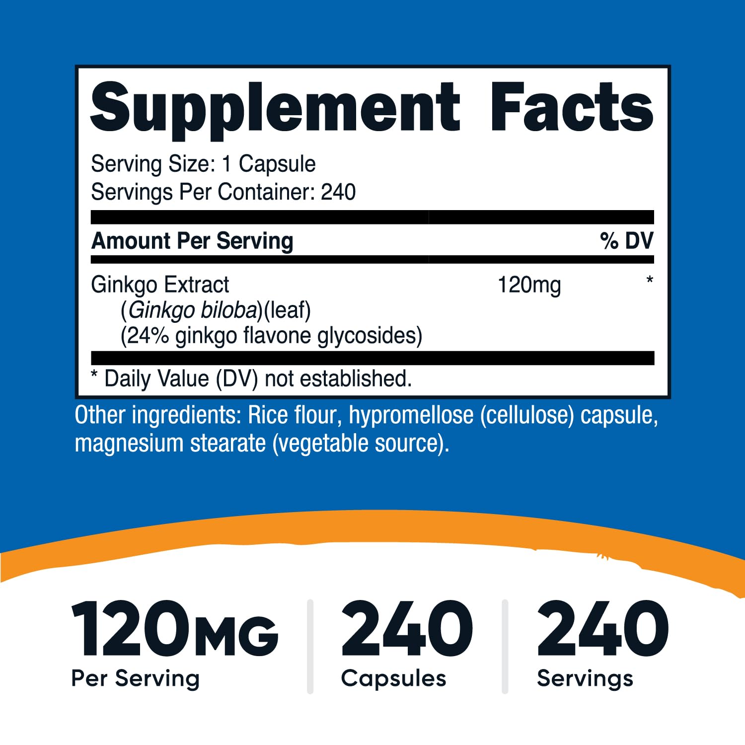 Nutricost Ginkgo Biloba 120mg, 240 Capsules, Extra Strength, Gluten Free — Amazon image 2