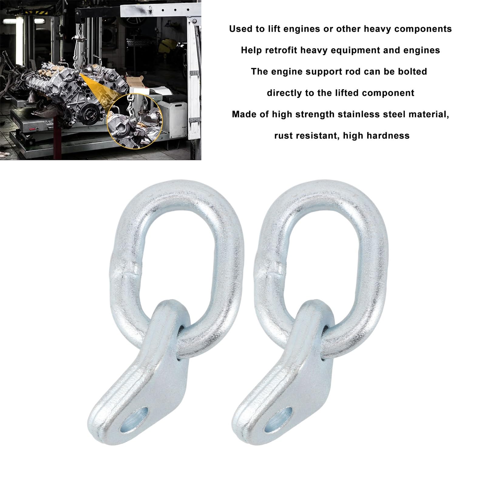 Boucle de Levage de Moteur, Support de Levage de Moteur 5500 Lb Capacité Boulon de Levage en Acier Inoxydable pour les Niveleurs de Charge et les élingues de Levage