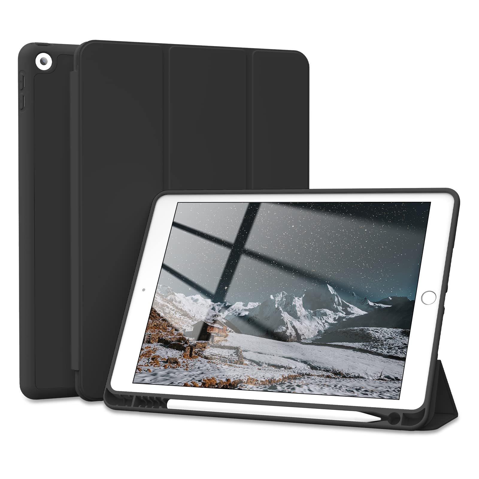 JKSML Case for iPad 9th Generation 2021/ iPad 8th Generation 2020/ iPad 7th Generation 2019, Protective Case with Pencil Holder for iPad 9/8/7 10.2