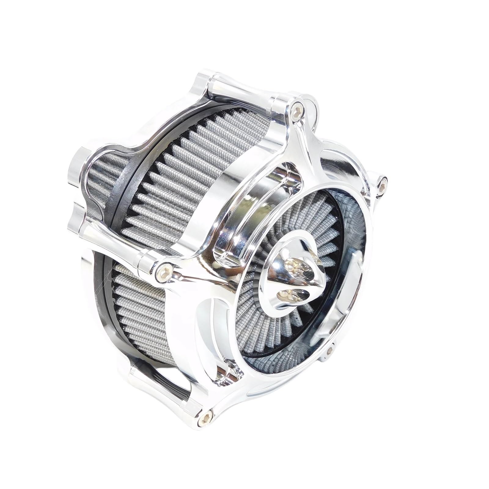 Montaż uniwersalny Filtr powietrza motocyklowy chromowany Filtr powietrza pasuje do Harley Sportster Touring Street Road Electra Glide Softail Dyna(Air Cleaner C)
