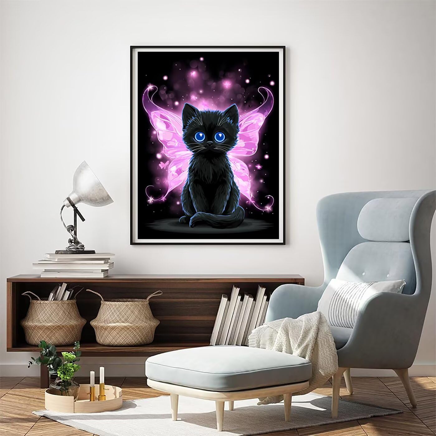 5D Diament Malarstwo Motyl Kot, Diamentowe Malowanie Diamentowe Zestaw Dla Dzieci Prezent, DIY DIY Dorośli Diamentowe Malarstwo Na Boże Narodzenie Dekoracje Ścienne Domu 80x100 cm SYLF470
