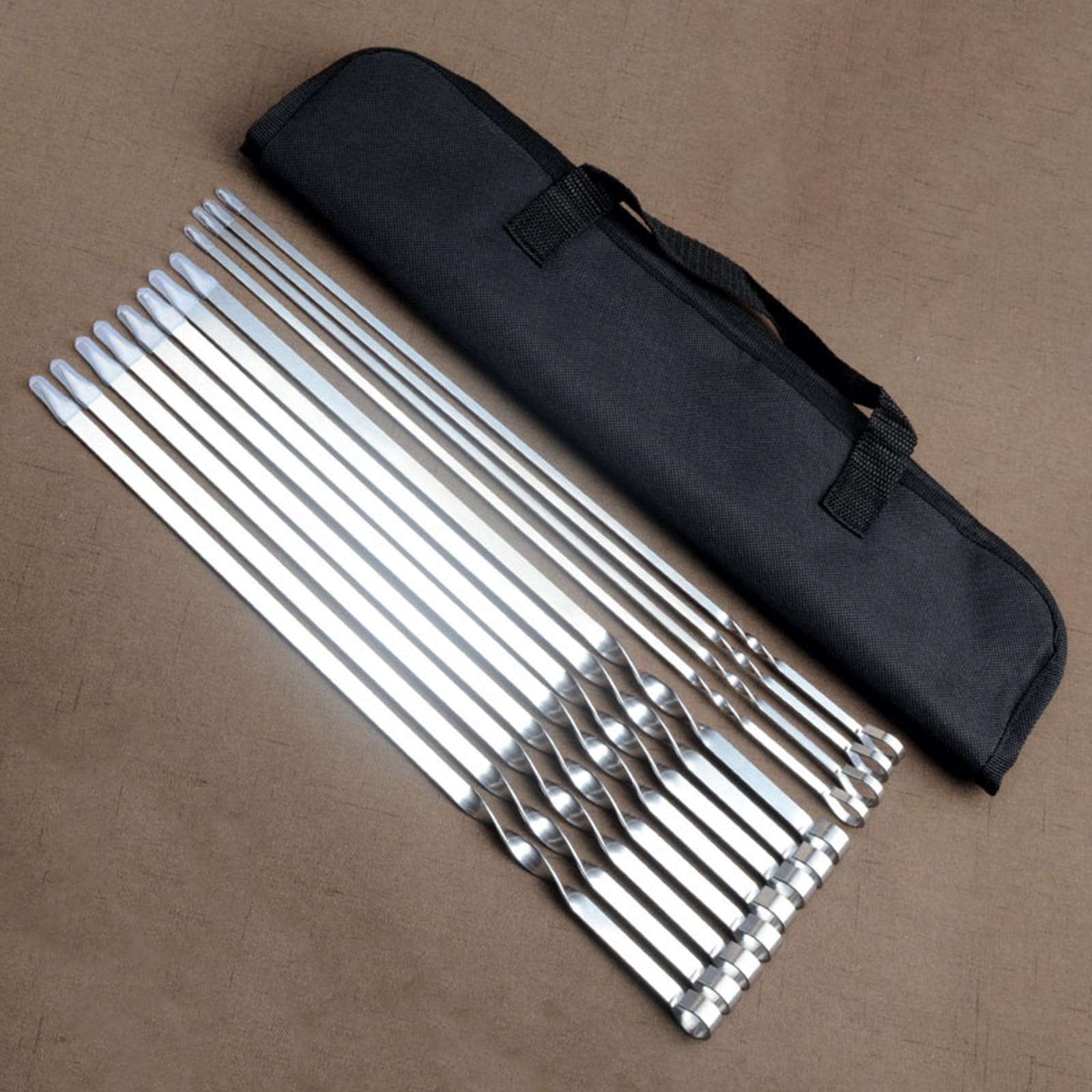 12 spiedini versatili per barbecue, in acciaio inox, per feste in campeggio e riunioni di famiglia