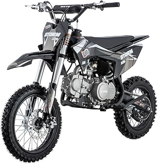 Storm 125cc Zongshen Brand Engine Dirt Bike with 4-Speed Manual Transmission, Kick Start, Big 14"/12" Tires! (Black)