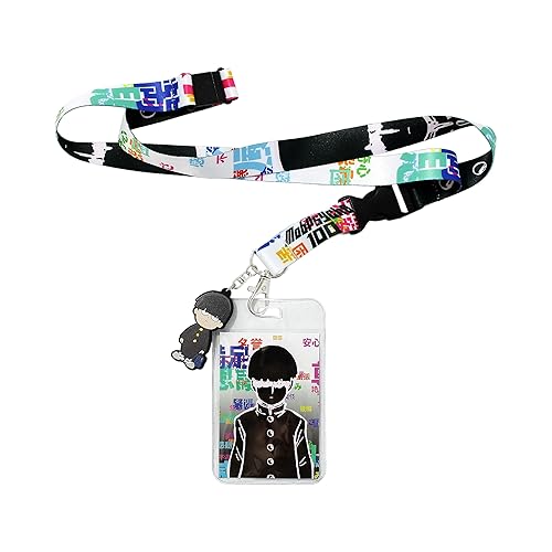 Mob Psycho 100 Merch ID Badge Holder Lanyard Keychain Lanyard w/Rubber Pendant