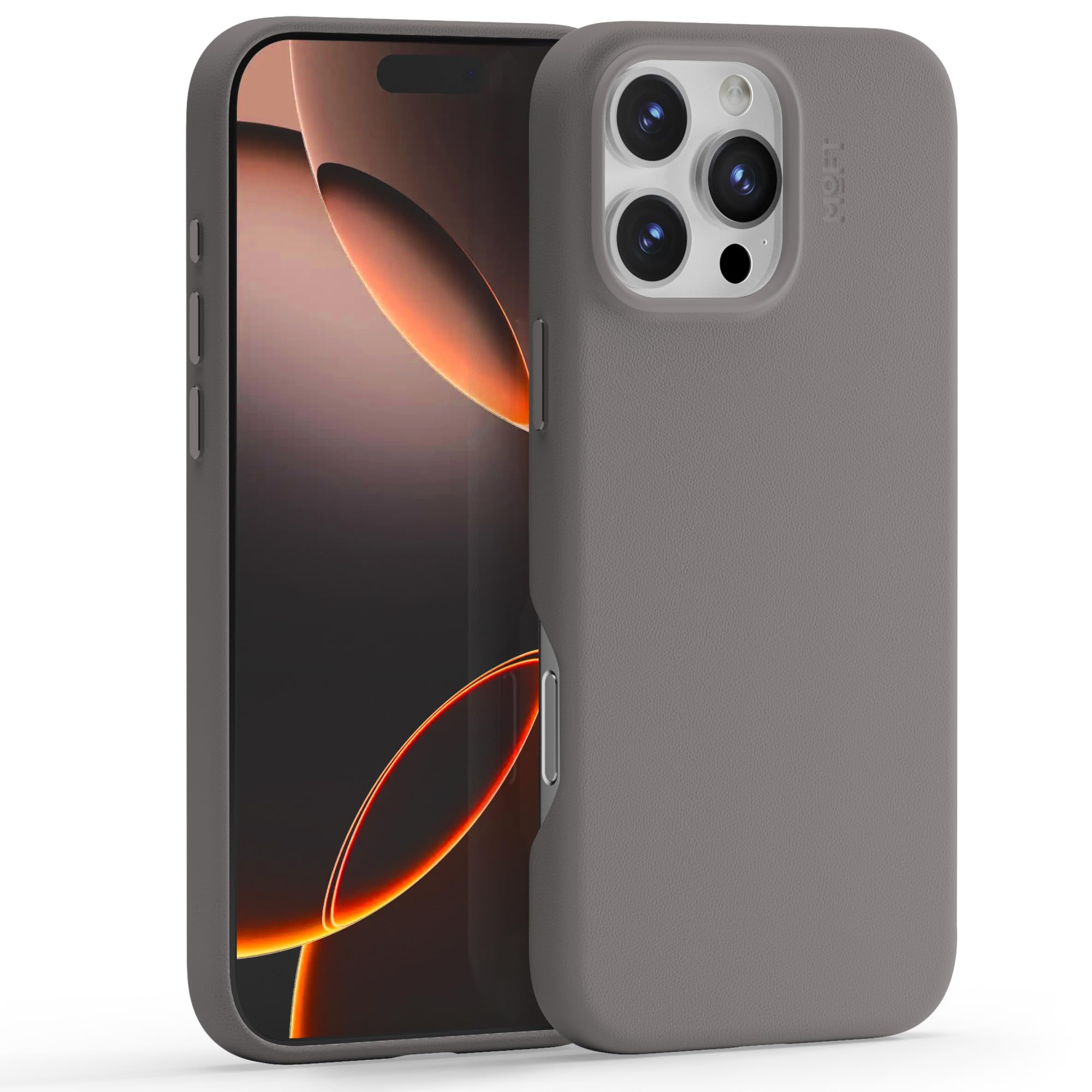MOFT Snap Case MOVAS for iPhone 16 Pro Max, Magnetic Vegan Leather Phone Case, Taupe