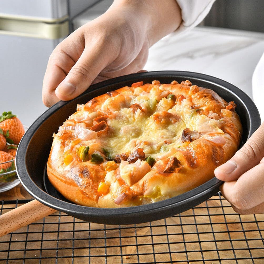 Alipis 9.05 Inch Round Nonstick Pizza Pan Heavy Duty Carbon Steel Bakeware for Baking Pizza Cake and More Restaurant Kitchen Use - Image 4