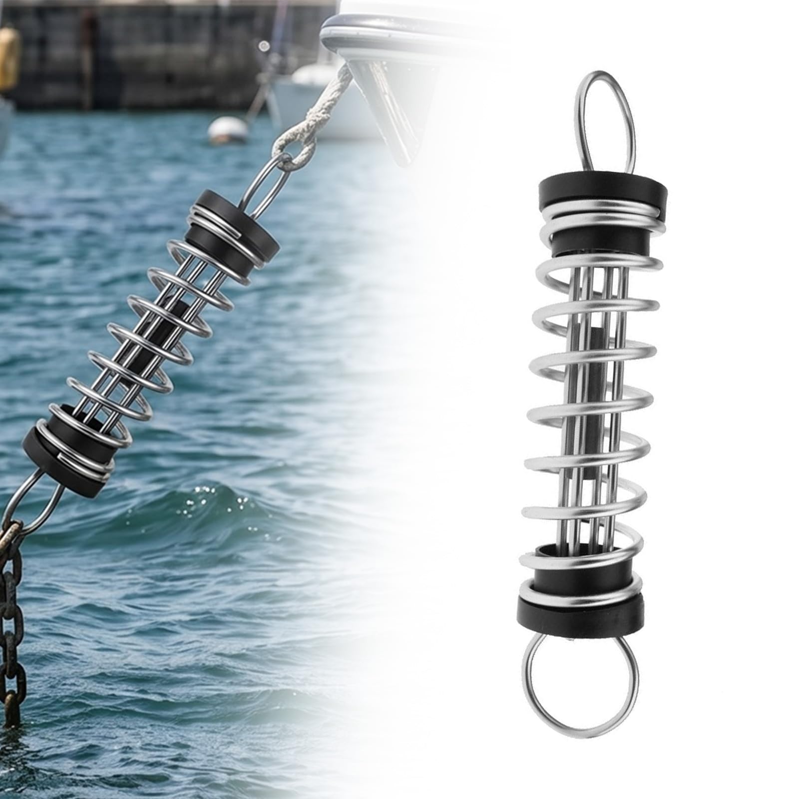 COOLHOOD Molla di ormeggio del grado marino con l'acciaio inossidabile dell'ammortizzatore di scossa del cuscinetto di gomma per l'acciaio inossidabile dell'ormeggio dell'yacht/ancore