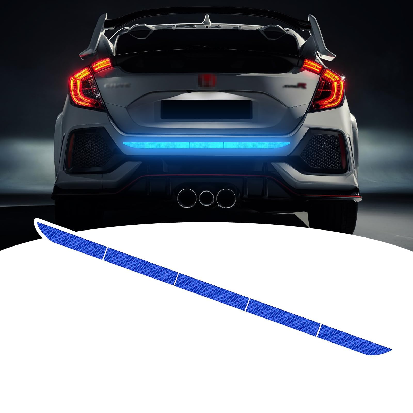 Neon Rear Windshield Stickers KASTWAVE Reflective Car Stickers Reflective Rear Bumper Guard Anti ...