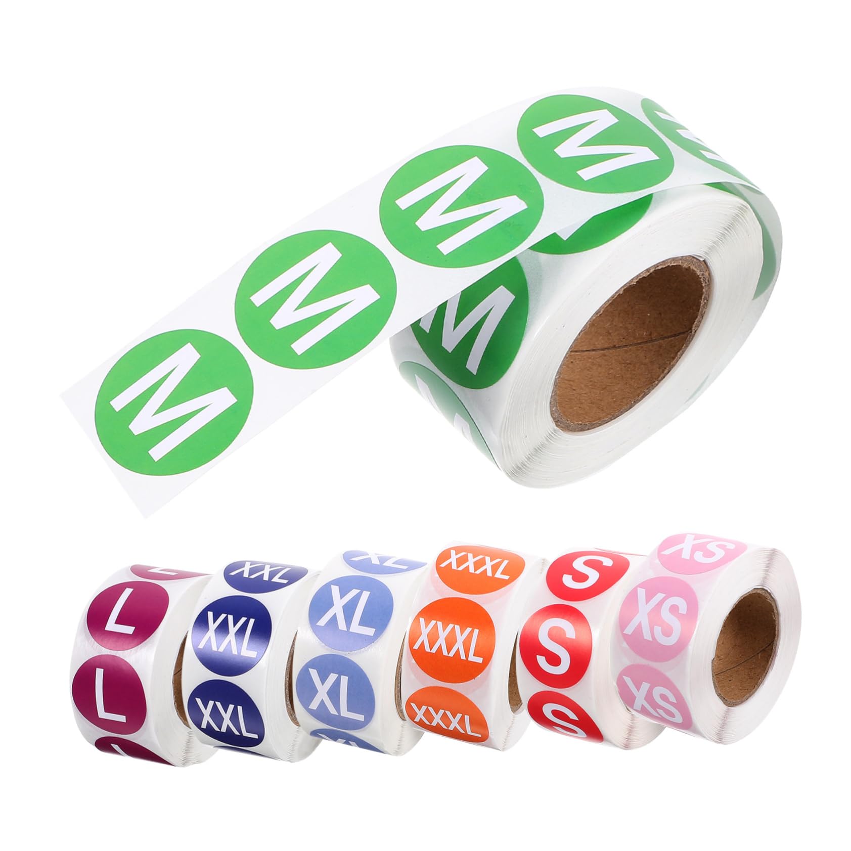 TEHAUX Lot De 4 Étiquettes Didentification De Vêtements Rondes Adhésives Faciles À Utiliser Pour La Vente Détail 7 Rouleaux X 4
