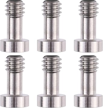 Hersmay 6PCS 1/4 - 20 Camera Long Screw Hex Screws with Stainless Steel Material for Camera Tripod, Monopod, Tripod Baseplate, Quick Release Plate