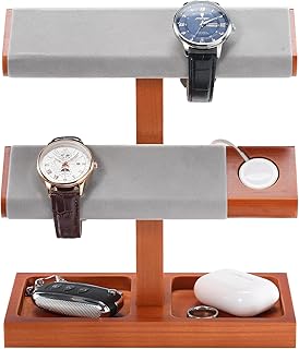 ProCase Wood Watch Display Stand Holder for Men, Wristwatch Tower with T...