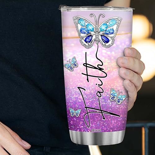 Vista 87 de BECHUSKY Vaso cristiano con versículo bíblico, regalos florales para mujeres, inspirador de fe, niña religiosa, mamá en cumpleaños, Pascua, Navidad