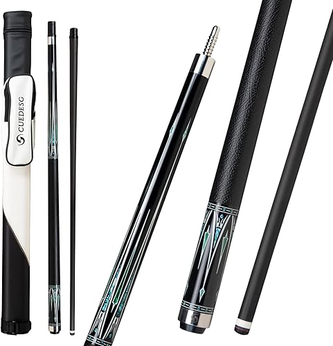 Miniatura 18 de Palo de taco de piscina de fibra de carbono 0.413 in/0.465 in/0.492 in, palo de piscina de baja desviación, palo de taco profesional con estuche