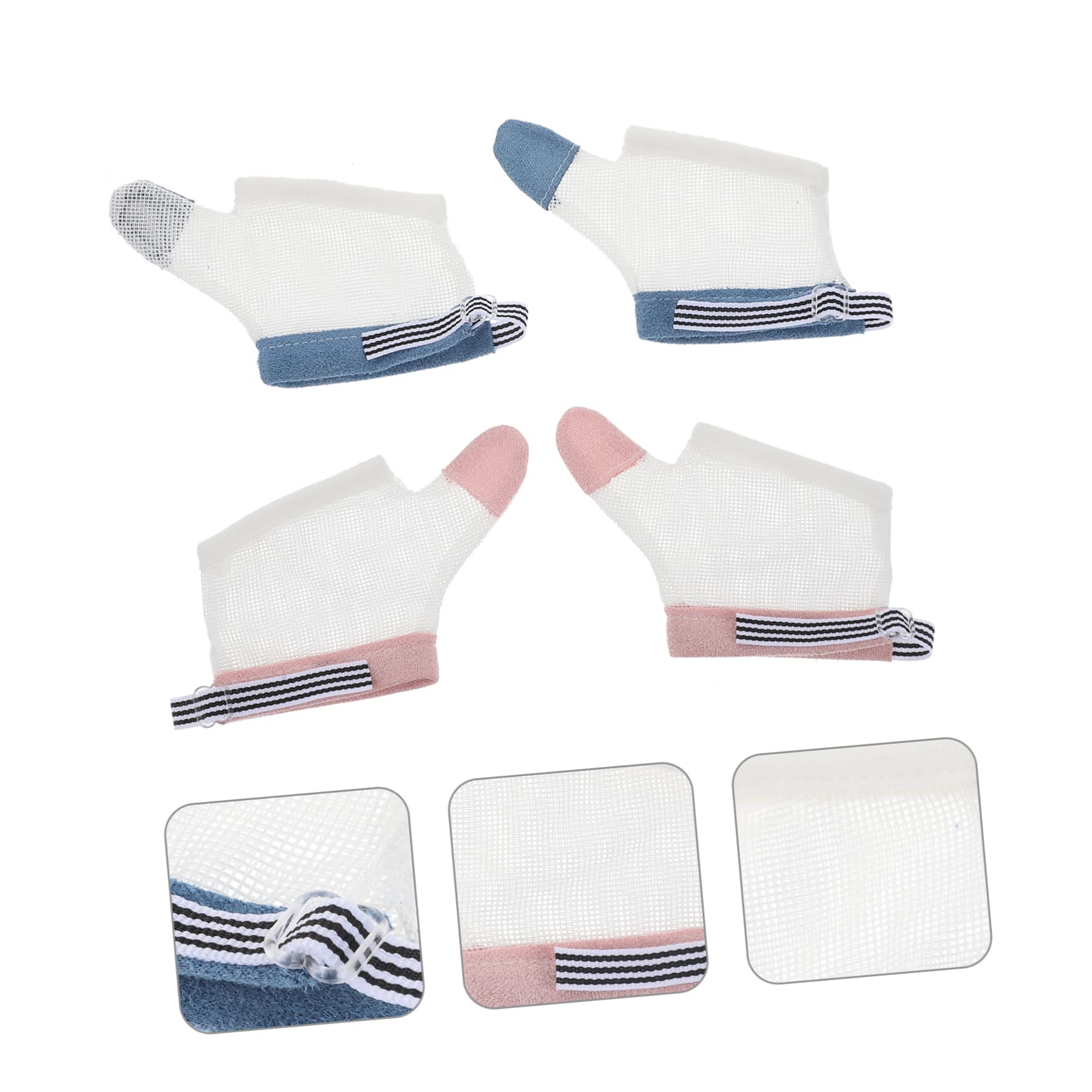 Yardwe Guantes Protectores para Bebés Antiarañazos de Nylon Transpirable, 2 Pares, Diseño Resistente para Recién Nacidos y Niños Pequeños, Impide que Chupen el Dedo