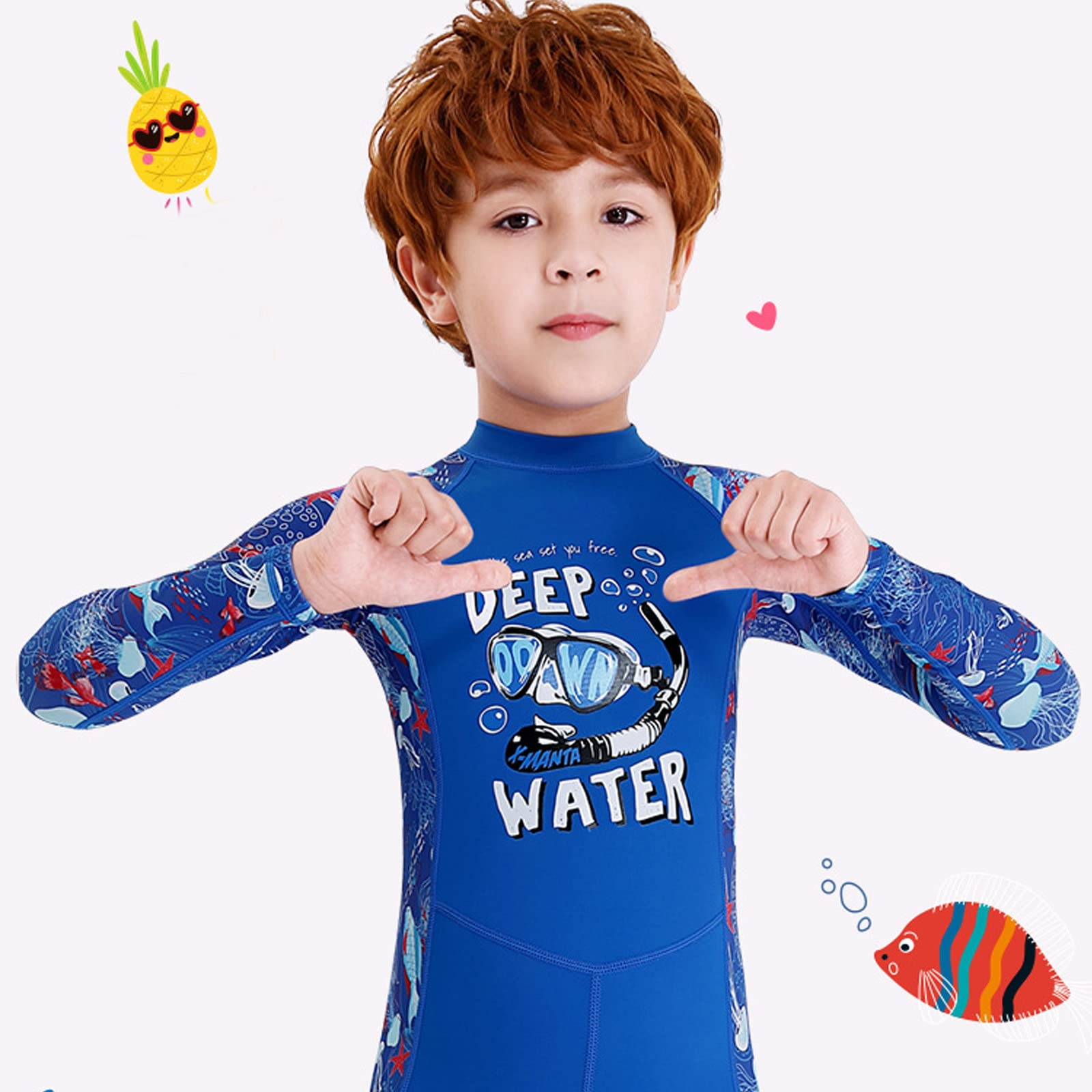 Combinaison de plongée pour Enfants garçons, Maillot de Bain Complet à séchage Rapide et Respirant pour Le Surf, la Natation et la plongée (Noir S)
