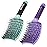 TaiBest Boar Bristle Hair Brush Set - Dry/Wet Detangler for Fine, Thick, Curly Hair - Curved and Vented Brush for Women, Men or Kids (Purple & Green)
