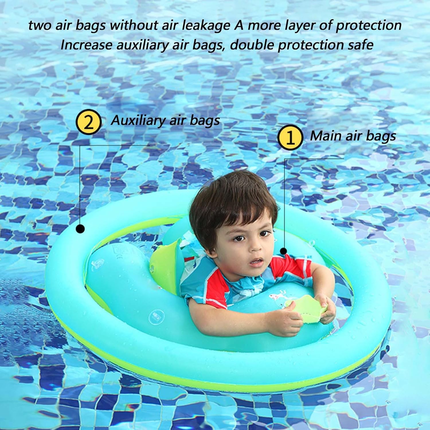 Pool Float - Infant Sun Shade Float, Adjustable Safety Seat with Inflatable Canopy for Comfort, Lightweight Waterproof Design, Ideal for Bathtub Pool Beach Travel Fun