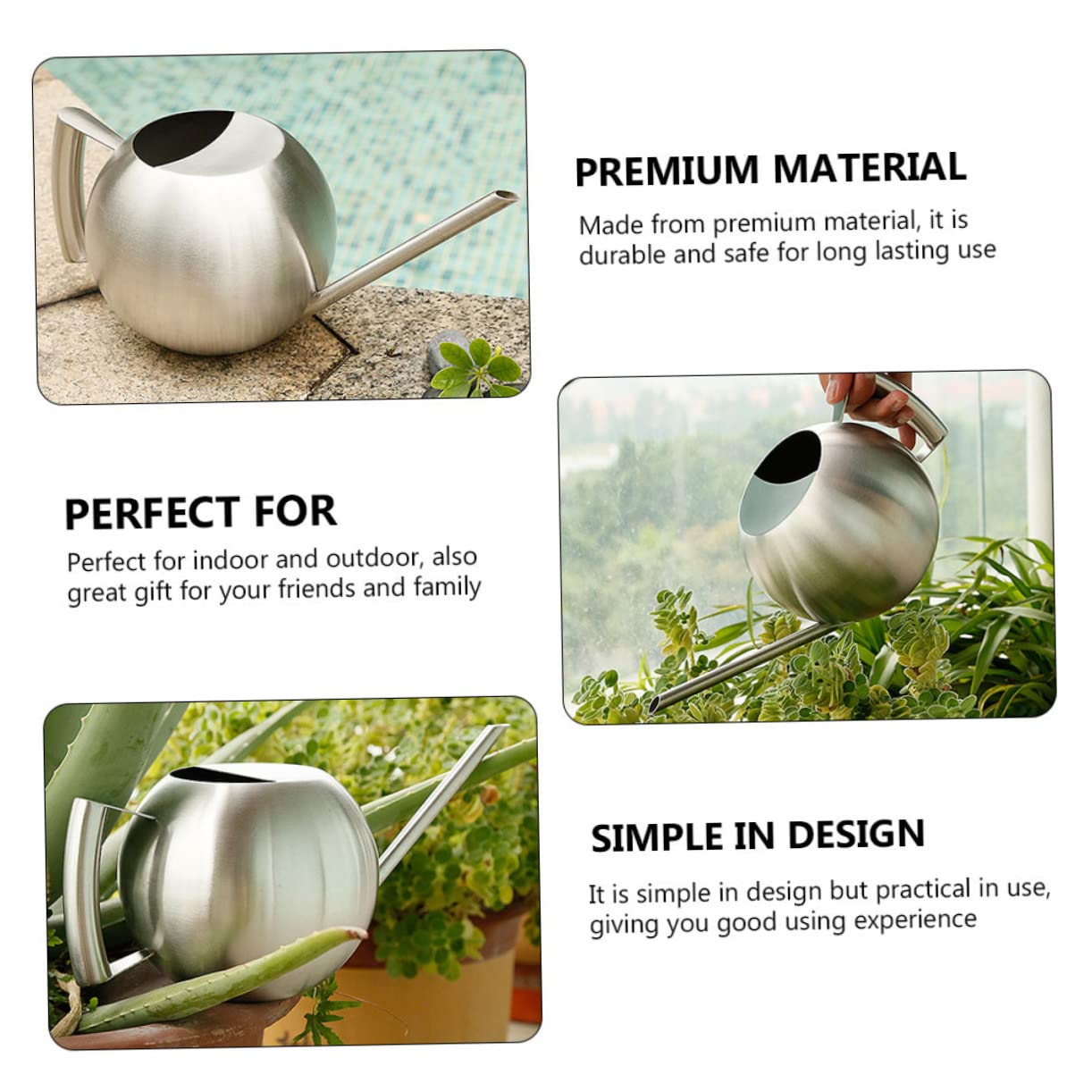 BESPORTBLE 1pezzi Annaffiatoio Inossidabile Beccuccio Per Piante Da e Esterno Design Ergonomico e Facile Ricaricare Resistente e Pratico Per Giardinaggio