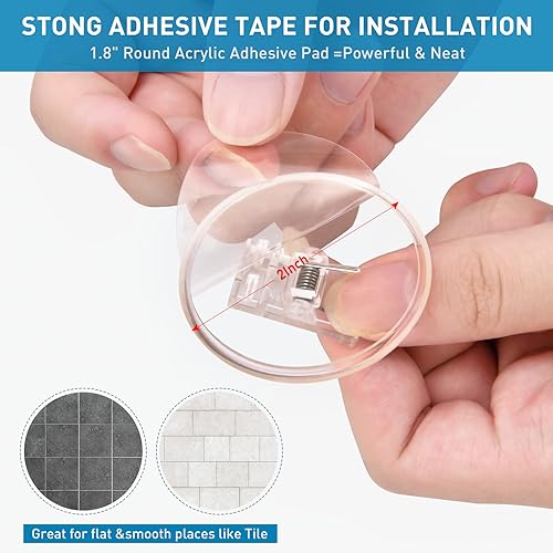 Miniatura 4 de Kitosun Clips adhesivos para cortina de ducha  Protectores de salpicaduras de agua para ducha de baño sujetan el forro de ducha para mantener el