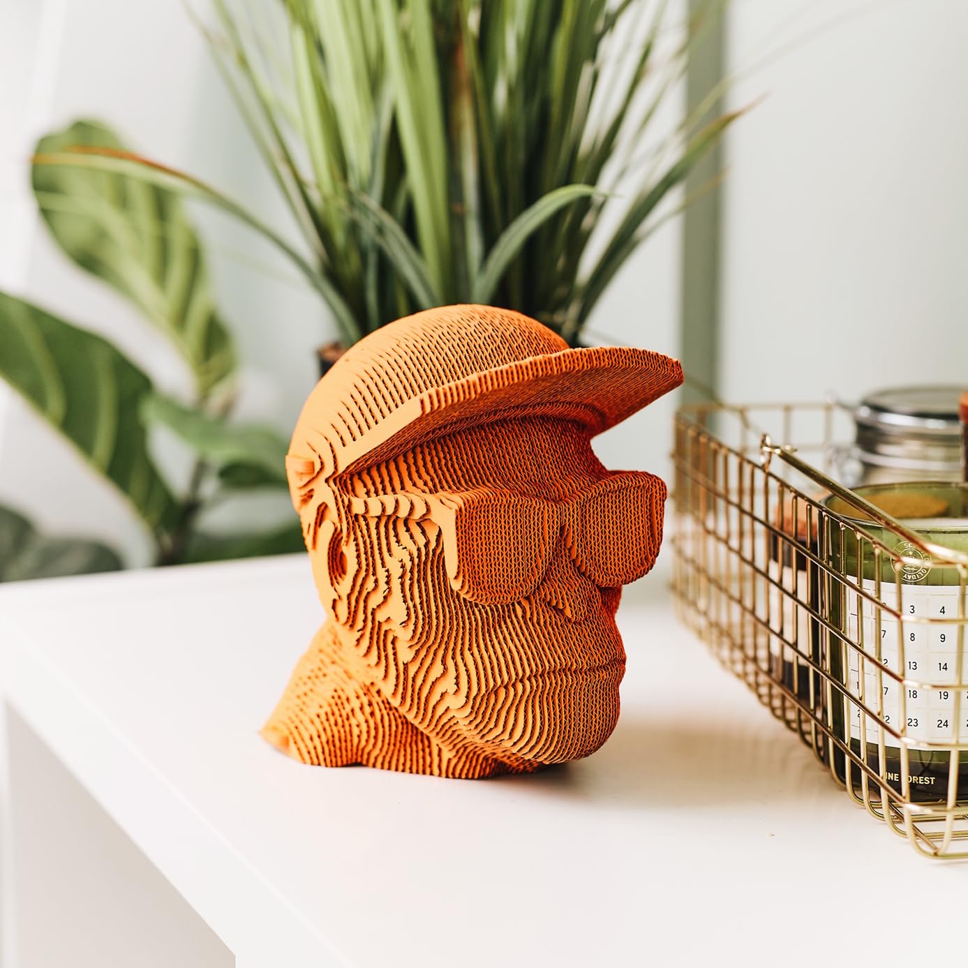 Singe Ne Rien Voir Puzzle 3D en Carton – Maquette à Monter | 95 Pièces, 16 × 15 × 12 cm – Kit Sculpture DIY à Peindre, Matériaux Recyclés, Ados & Adultes, Idée Cadeau Déco