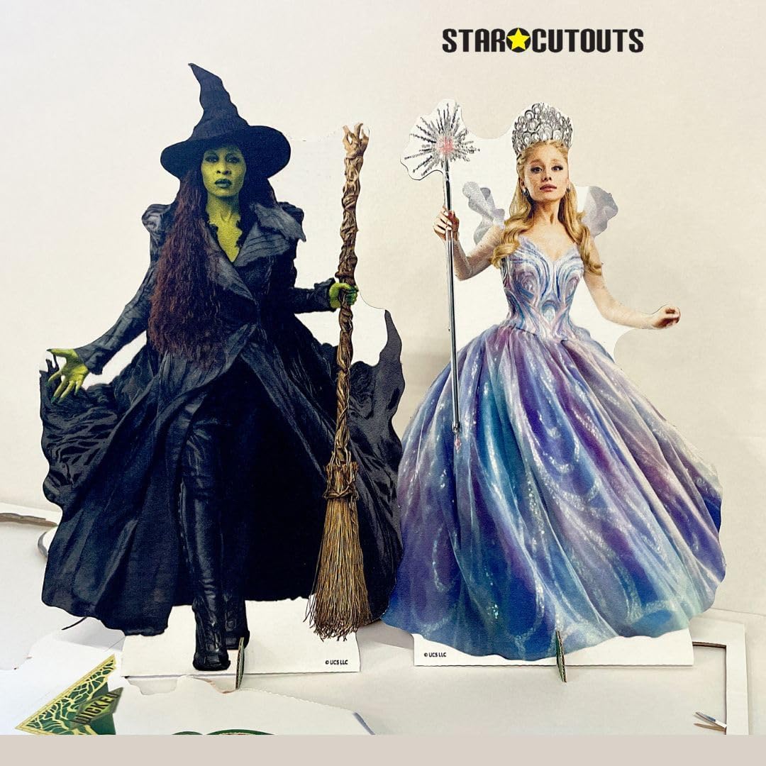 Star Cutouts SC4757 Wicked for Good Glinda Elphaba Shelf Top Pack Cardboard Cutouts Height 32cm