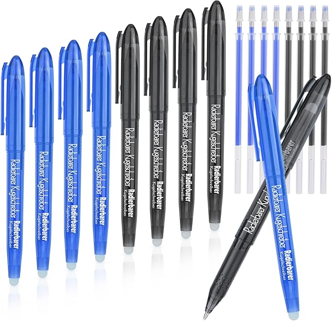 VOCIBO Radierbarer Kugelschreiber, 8 Stück Radierbarer Gelschreiber