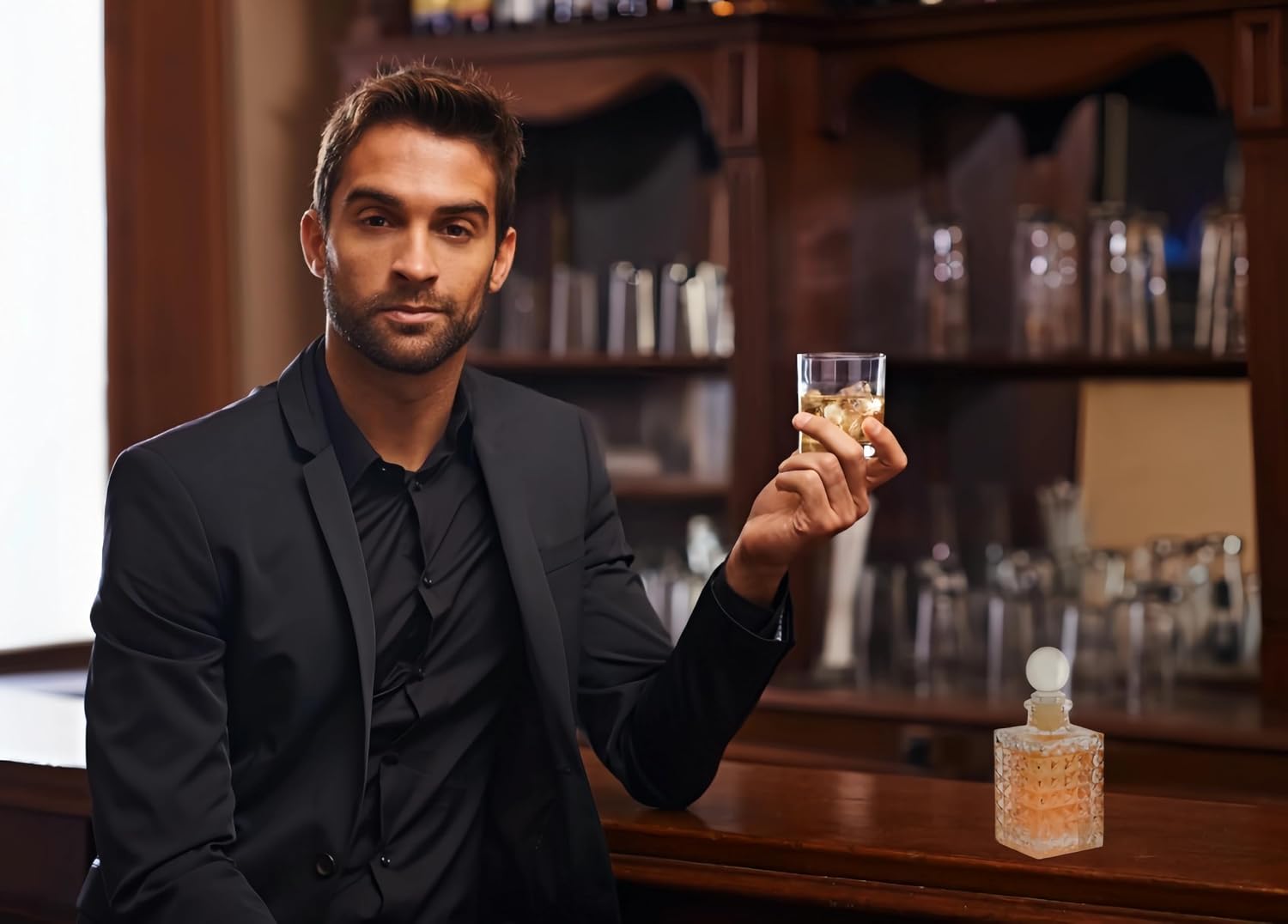 Mini Whiskey Decanter with Glass Ball Stopper,Empty Clear Diffuser Bottles