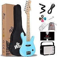 Vista 15 de WINZZ - Guitarra eléctrica para niños con kit para principiantes, 30 pulgadas