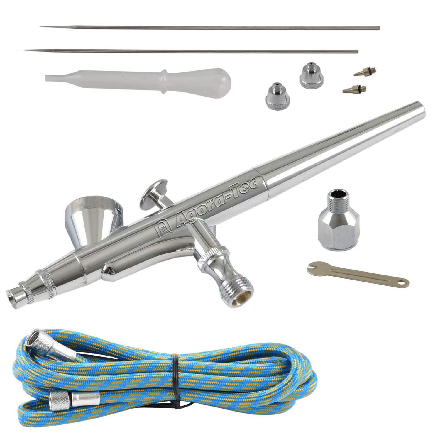 Agora-Tec® Airbrush Profi-Set rot Kompressor 3L