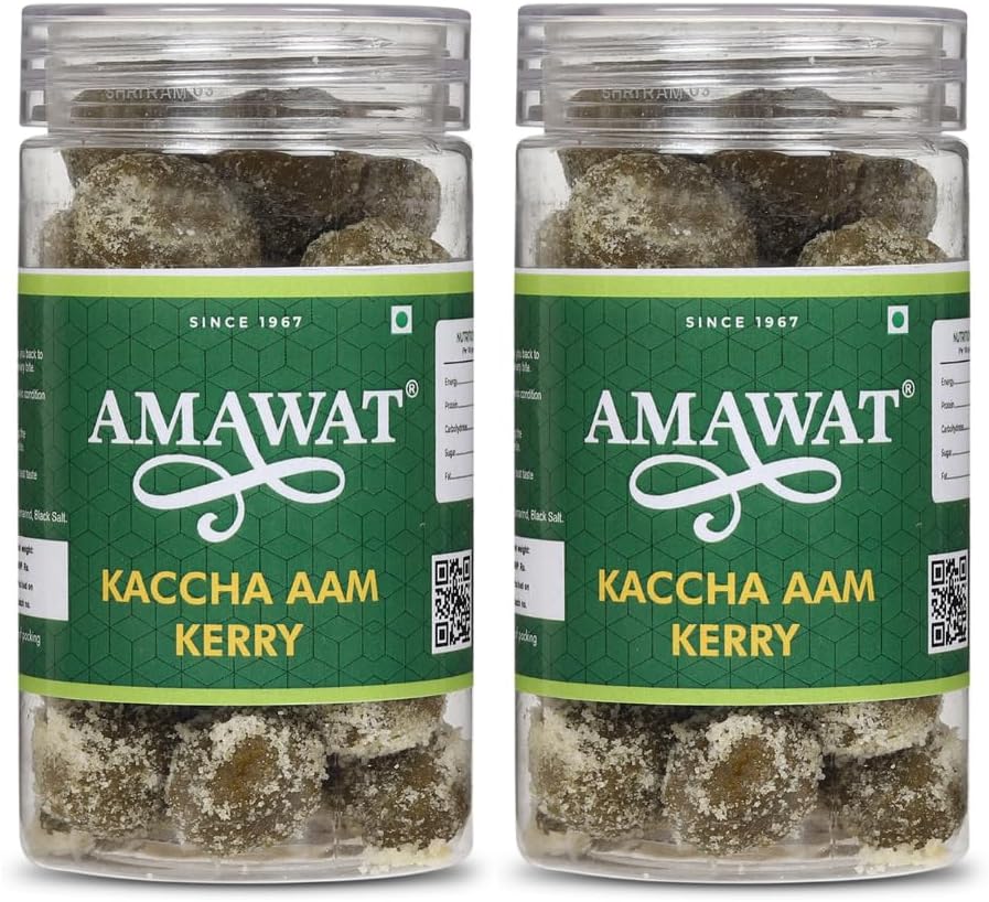 AMAWAT Kaccha Aam Kerry (300 gm; Pack of 2) |Tangy Mouth Freshener|Tasty Kerry Ladu | Hygienically Packed Traditional Pachak | After-Meal Snack