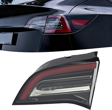 For 2021 2022 2023 Tesla Model 3/Model Y Right Passenger Side LED Inner Tail Light Rear Brake Lamp Black Housing Clear Lens