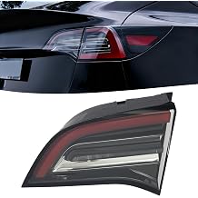 For 2021 2022 2023 Tesla Model 3/Model Y Right Passenger Side LED Inner Tail Light Rear Brake Lamp Black Housing Clear Lens