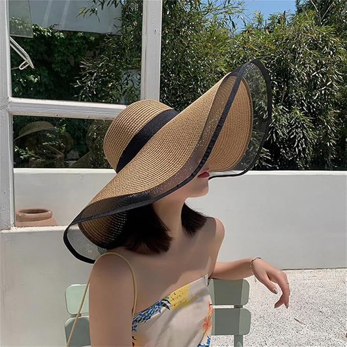 CAPPELLO PAGLIA NATURALE TESA LARGA MADE IN ITALY cinturino pelle