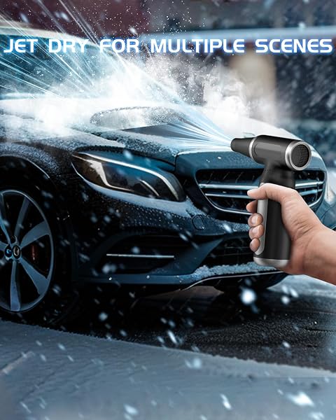 Electric Compressed Air Duster - 33,0000 RPM Rechargeable Cordless Turbo Blower, Portable Air Blower Gun for Cars, PC, Keyboard, Home & Outdoor Dust Cleaning (Replaces Compressed Air Cans) - 4