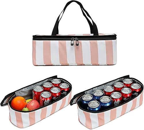 Vista 8 de Bluboon Bolsa de playa de malla con enfriador aislante, bolsas de piscina desmontables para mujer