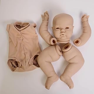 Angelbaby Reborn Doll Kits Unpainted for Beginners 24 inch Big Blank Silicone Vinyl DIY Reborn Kit with Cloth Body, Handmade Doll Making Parts Accessories