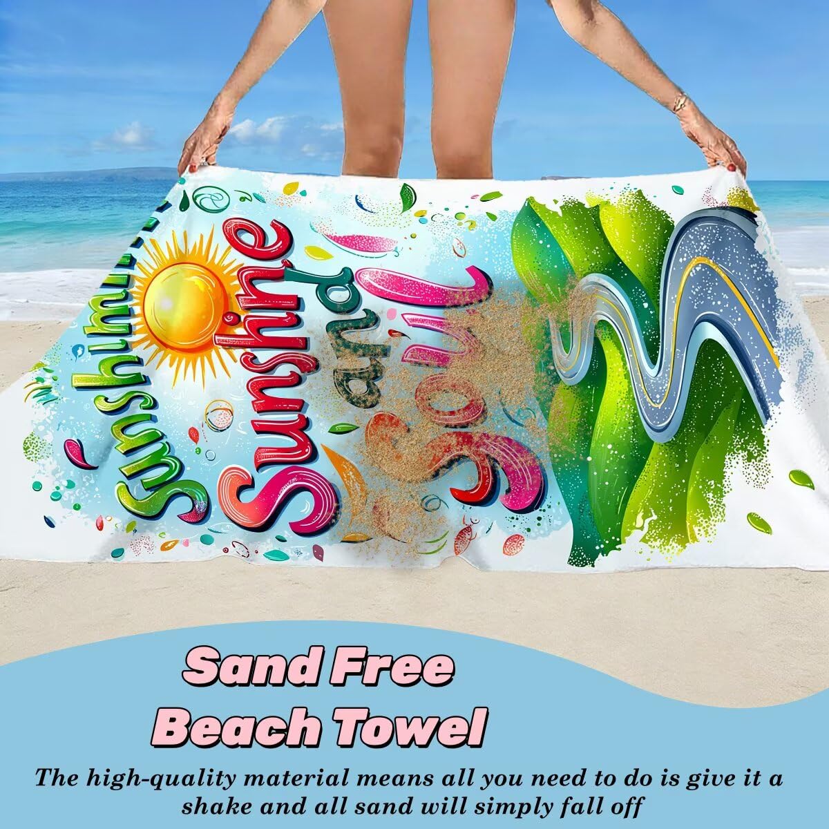Ręcznik plażowy XXL, 90 x 200 cm, zestaw 2 sztuk, bez piasku, ręcznik plażowy, szybkoschnący, sportowy ręcznik do studia fitness, ręcznik do sauny, dla kobiet i mężczyzn, duży ręcznik plażowy na plażę