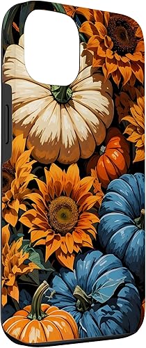 Miniatura 15 de Funda para iPhone 13 Pro Max Bonito arte de calabazas, girasoles y hojas de otoño
