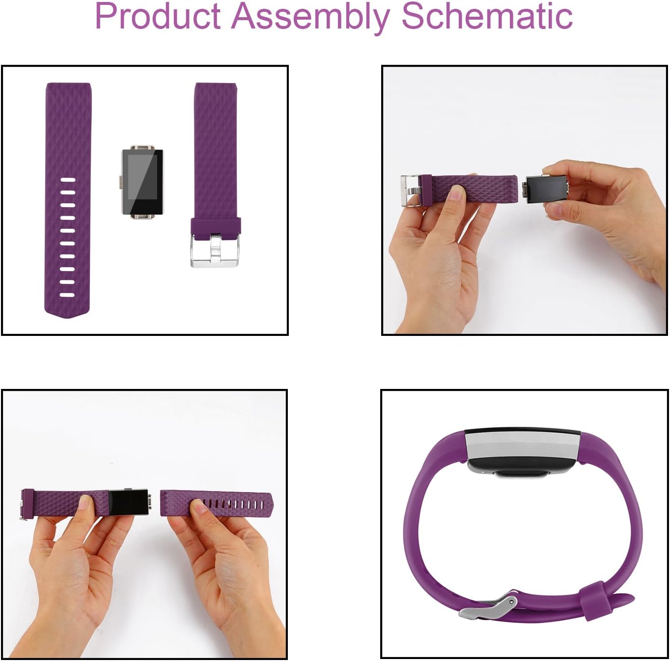 AK for Fitbit Charge 2 Band, Fitbit Charge 2 Accessory Band for Fitbit Charge 2 Wristband Large Small (No Tracker)