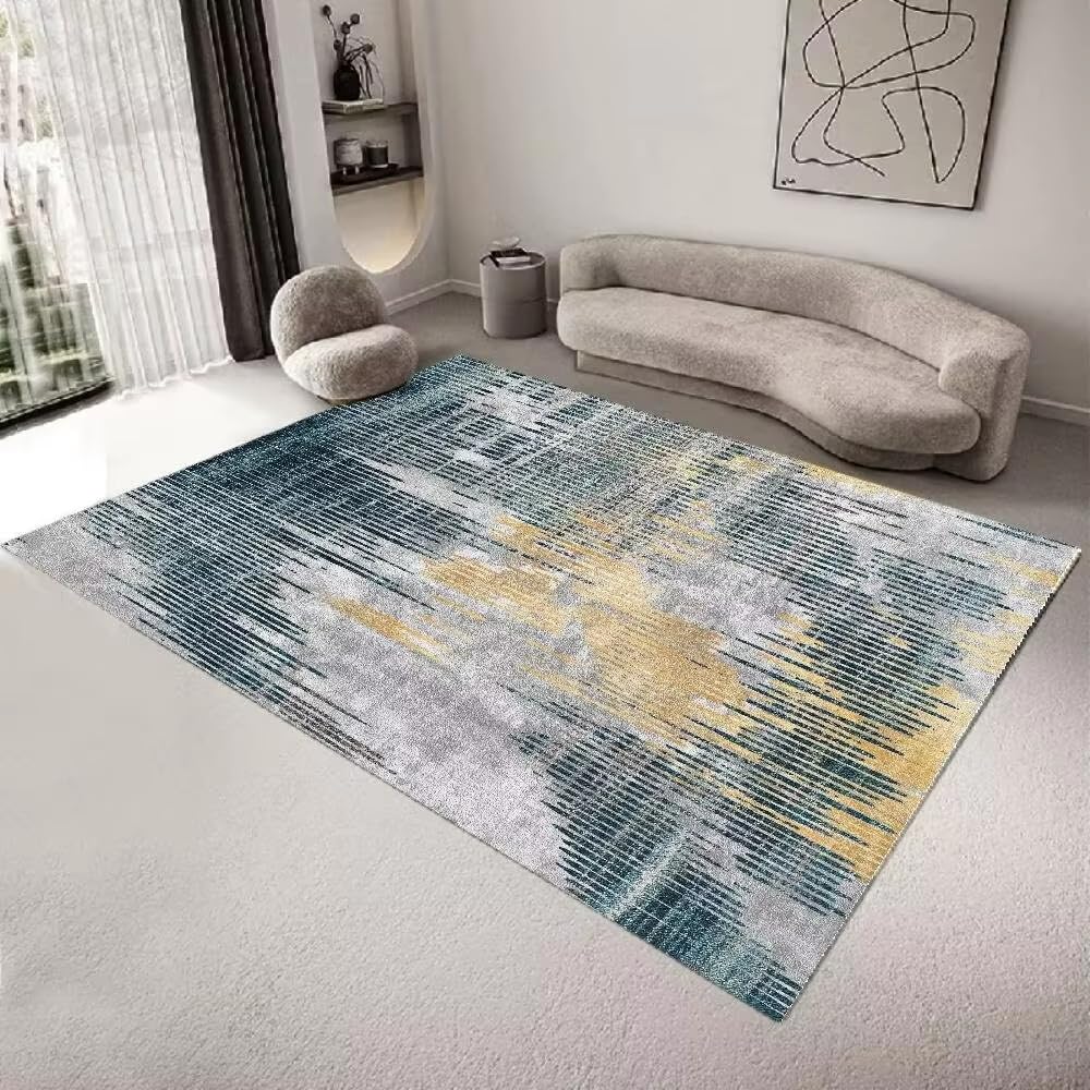 Tapis abstrait grand format 150x180 cm pour salon et chambre