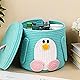 BIANCO Tall Cotton Rope Storage Basket with Lid | Cute Penguin Design Multipurpose Organizer Bin for Toys, Baby Supplies & Laundry | Durable, Foldable Decorative Storage Box Product Image 1