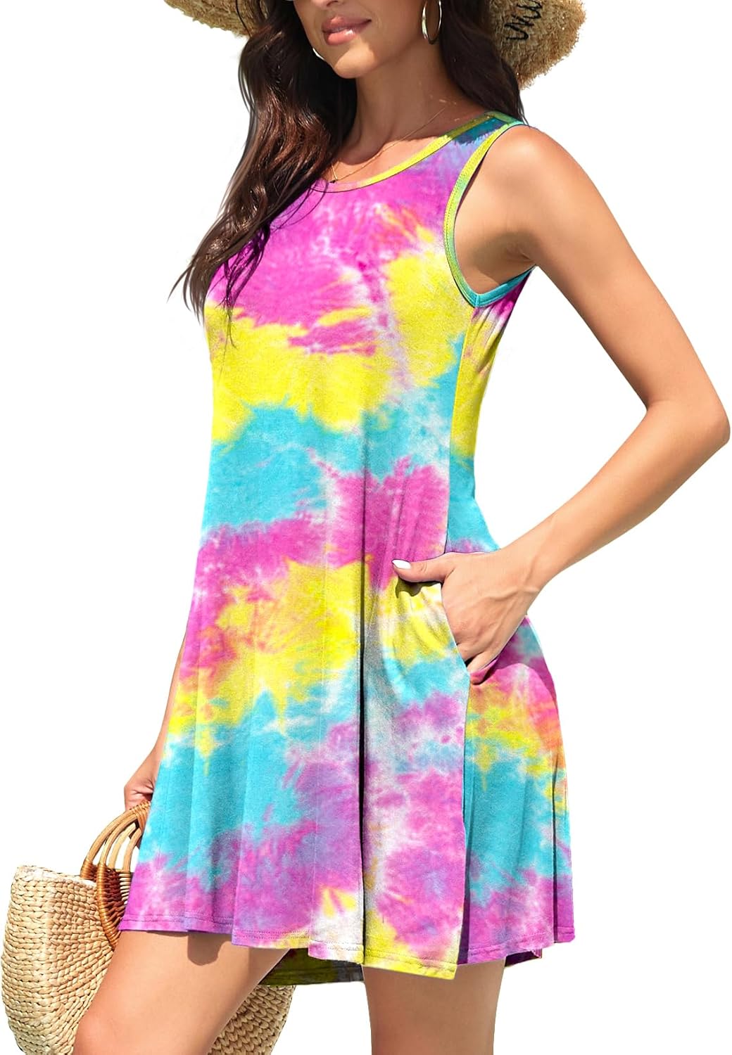 WEACZZY Women Summer Casual Swing T Shirt Dresses Beach Cover up Loose Dress - Image 4