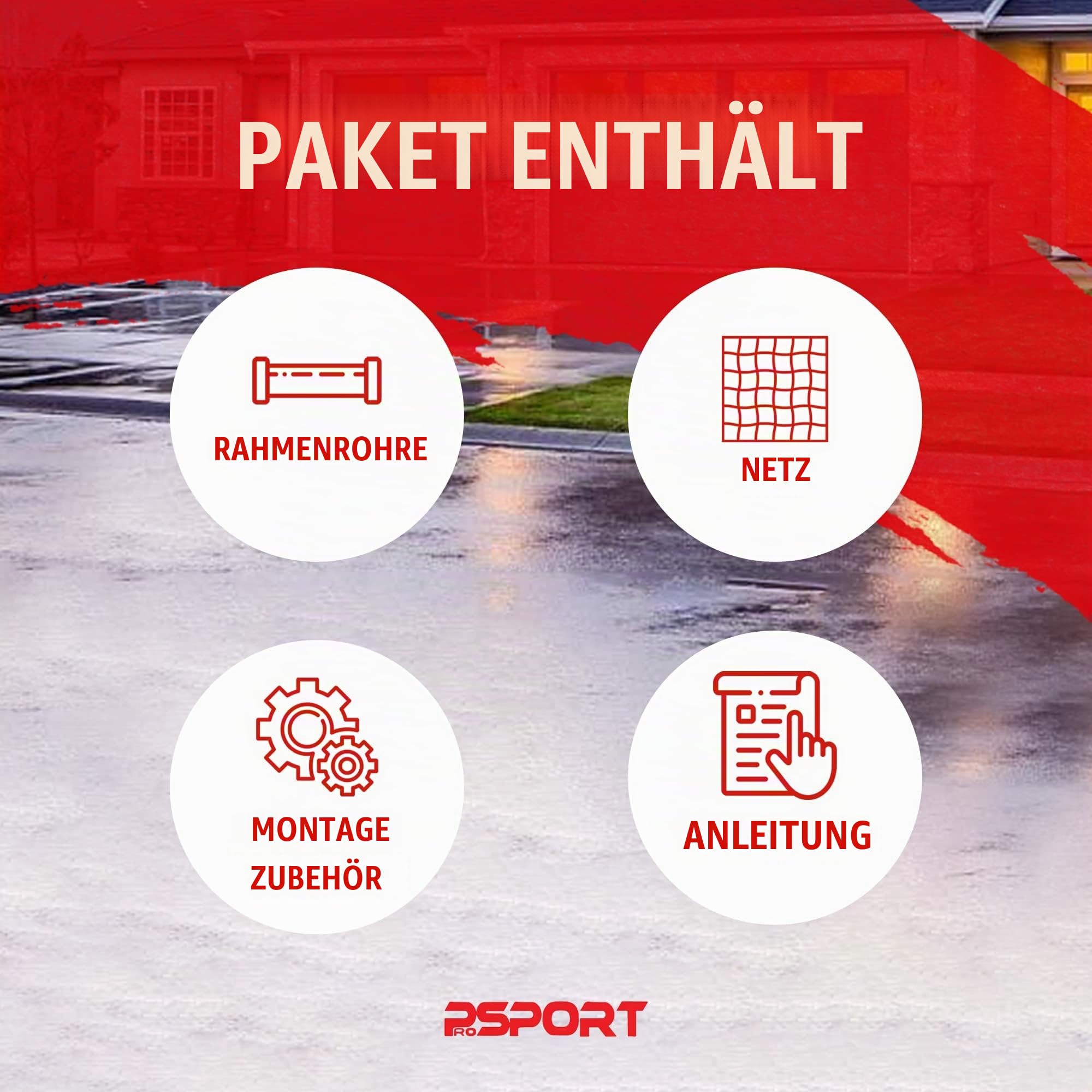 Nordic ProStore Streethockey Tor 160 x 115 x 58 cm Rot - Für Street Hockey, Eishockey, Floorball und Gartenspiele – Eishockey Tor für Erwachsene und Kinder 14+ Jahre alt – Für Hockey
