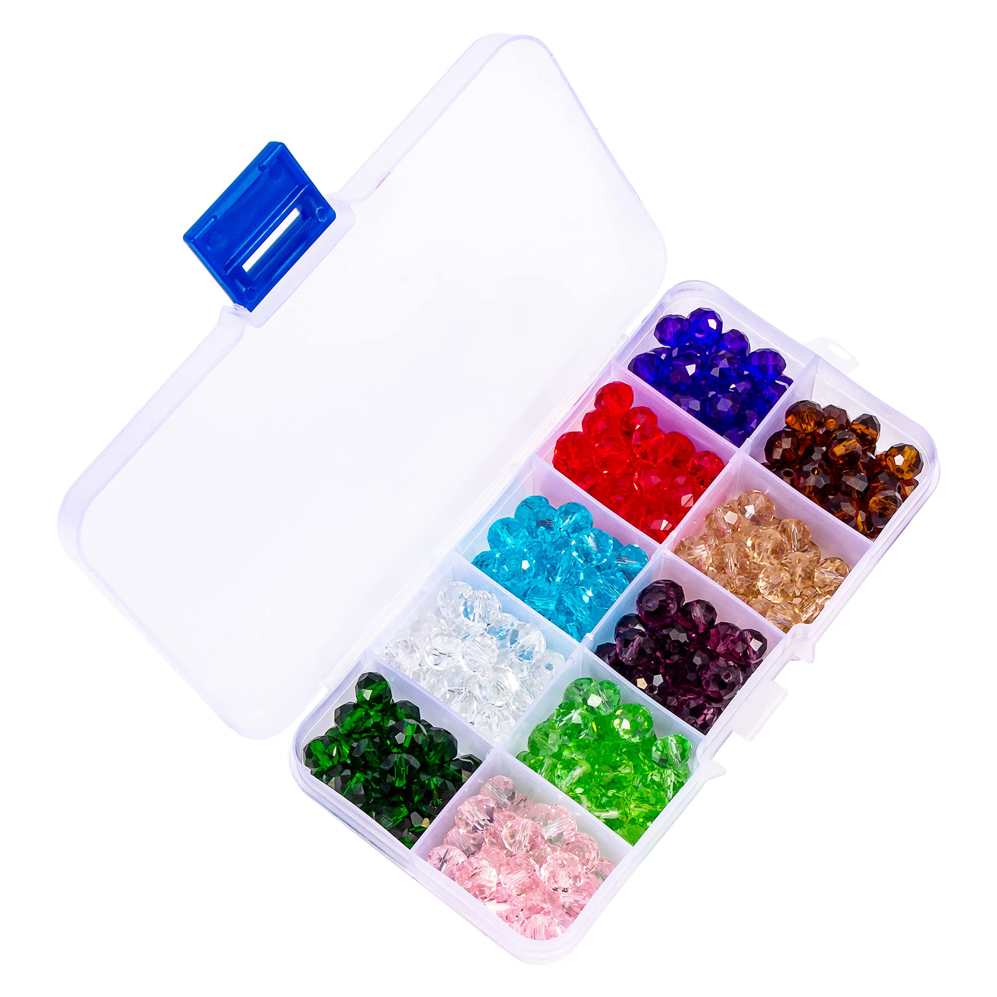 ZIJANG 100 Stück Facettierte Glasperlen 10mm - AB Color Glitzer Perlen Für Schmuck