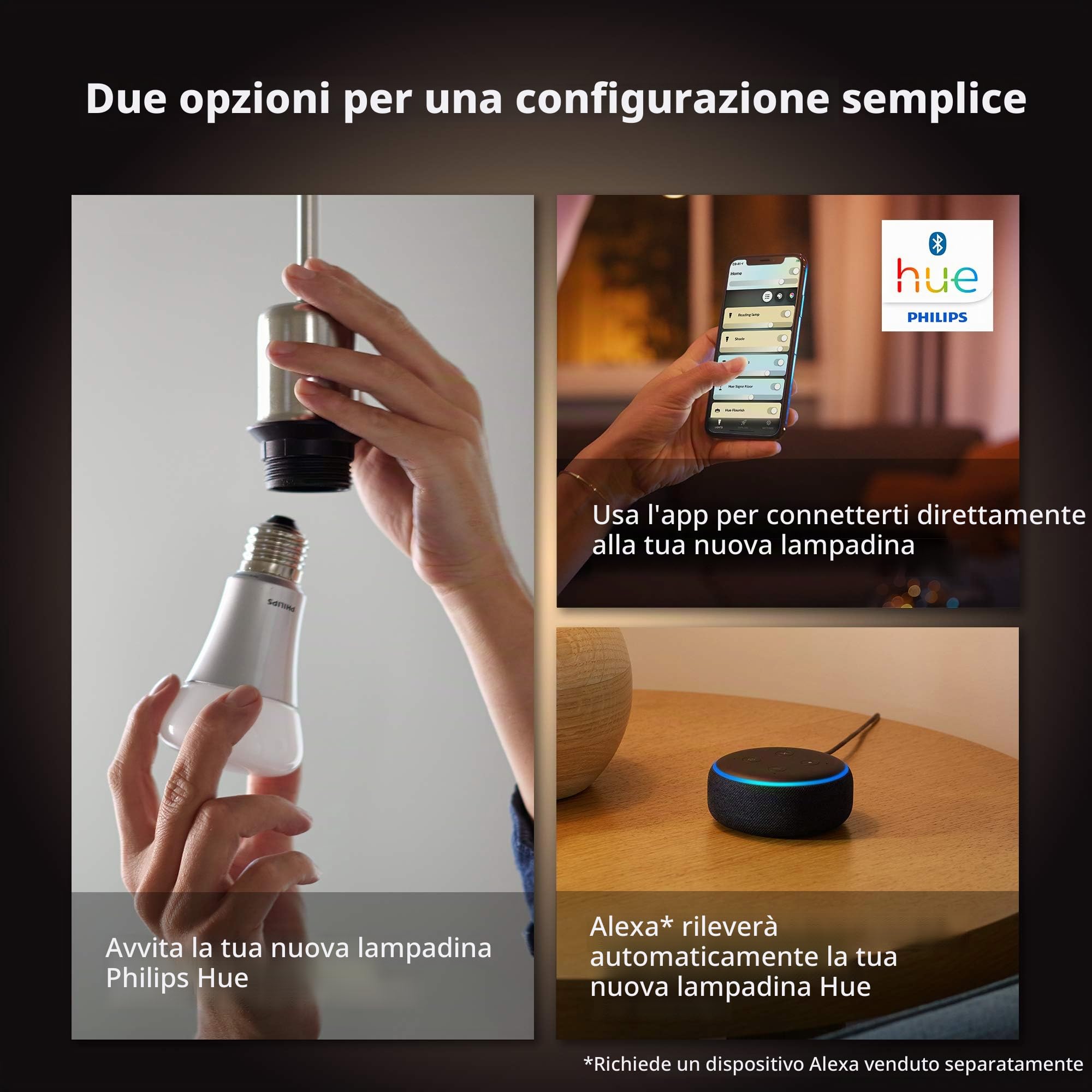 Philips Hue Lampadina LED smart B22 a baionetta, Confezione singola | Luce bianca calda e fredda, 15.5 W, Dimmerabile, Smart Home, Controllo vocale e da app, Compatibile con Alexa e Google