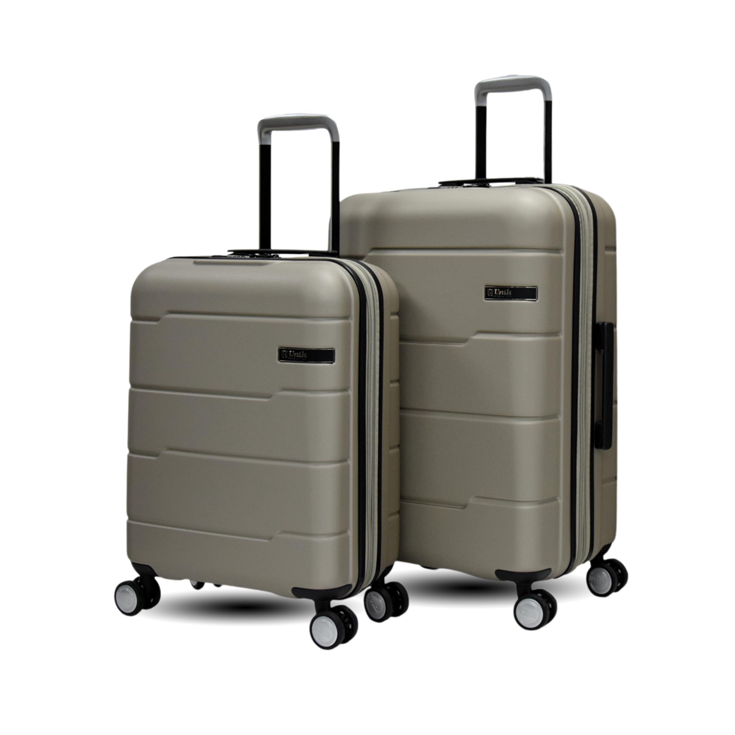 Set di valigie da 2 pezzi da 20/24", Solo Cabina da 20", 55 x 40 x 20 cm, Bagaglio registrato da 24" = 70 L, guscio rigido e lucchetto TSA (Tortora, Set Valigie (2 Pezzi))