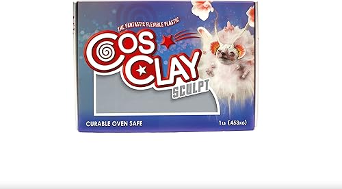 Cosclay Sculpt - Gris firme medio - Arcilla polimérica flexible (1 libra)