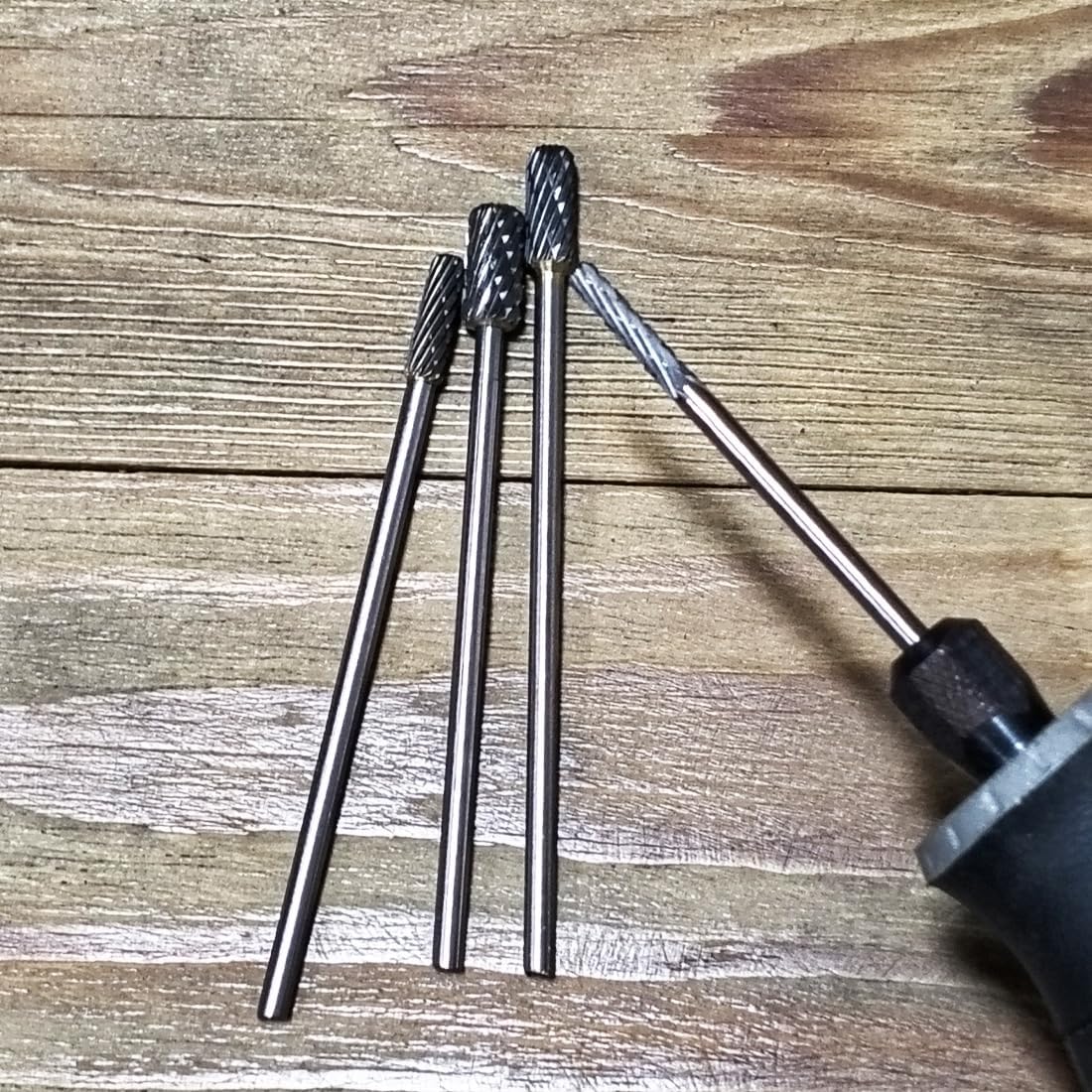 75mm Extra Long Carbide Burr Sets, 1/8 Inch Shank Rotary Tungsten Carbide Bits (C Type Ball Nosed Cylindrical Shape)