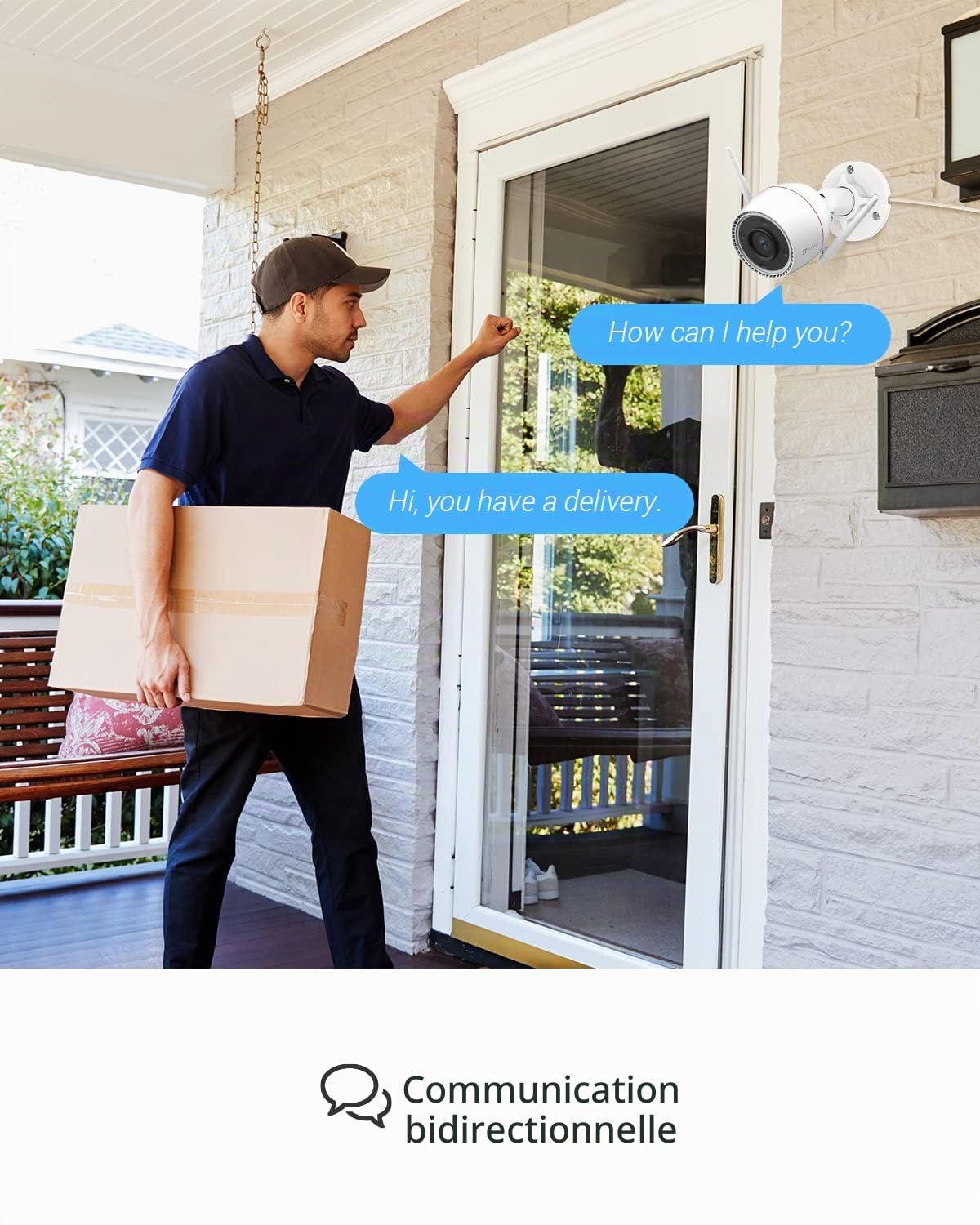 EZVIZ Caméra de Surveillance Intelligente WiFi CS-H3C pour Maison - Vision Nocturne et Détection de Mouvement